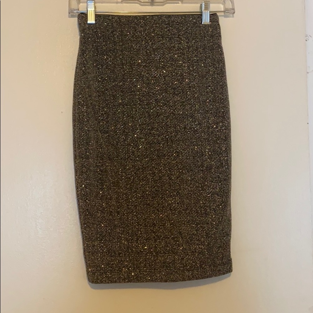 Gold Sparkle Holiday Skirt